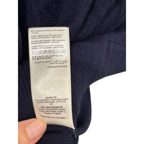 NWT Joules Womens Size 14 Navy Cotton Duck Umbrella Cardigan With Yellow Trim - Picture 13 of 13